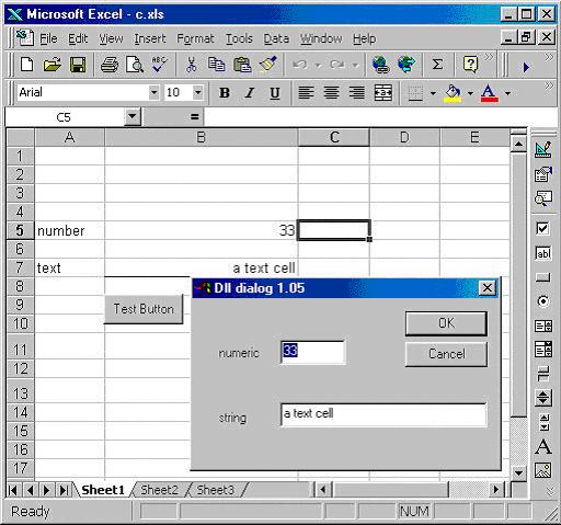 C Program called from Excel